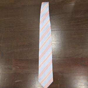 BRAND NEW MEN'S BISSE 100% SILK BLUE PINK NECK TIE $110 HAND MADE